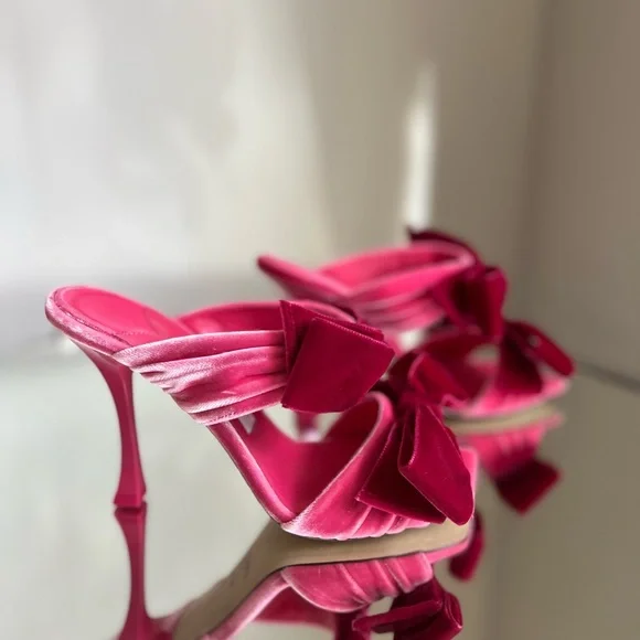 New JIMMY CHOO Flaca 100 Bow-Embellished Velvet Mules 36 $1,095 - Picture 10 of 15